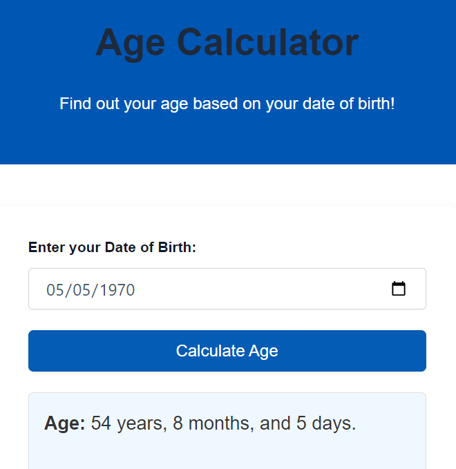 Age Calculator Dailybezz.com