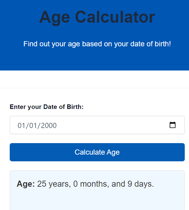 Age Calculator Dailybezz.com